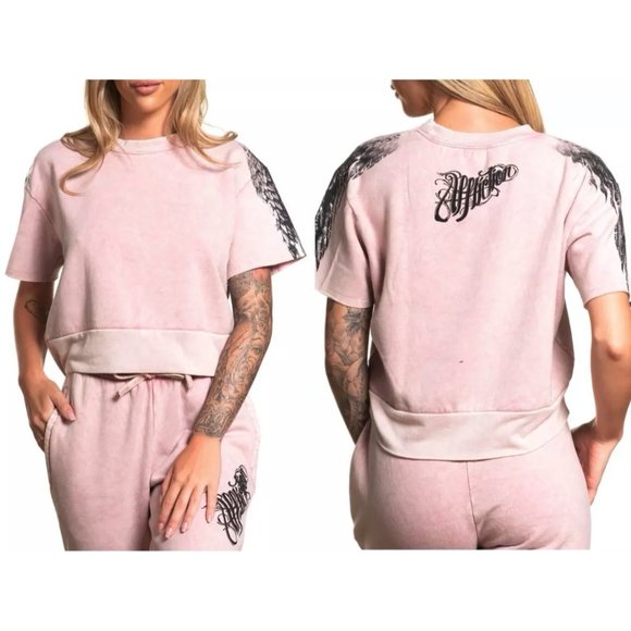 Affliction Tops - AFFLICTION Women's T-Shirt Sweatshirt AUDRALYN Win